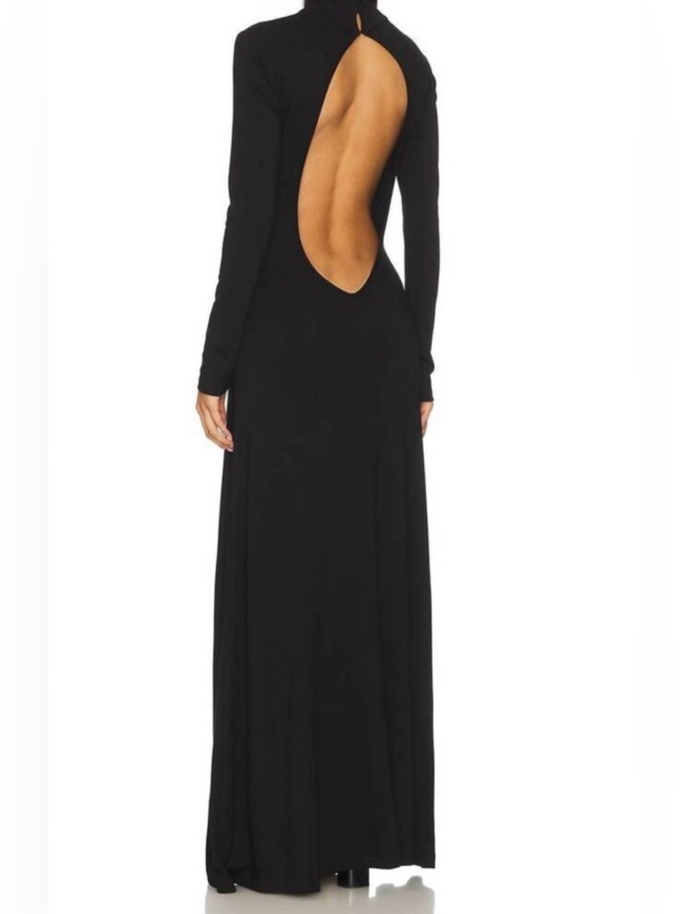 RIPLEY RADER - Backless Turtleneck Long Sleeve Dress Black Size 2 (S)